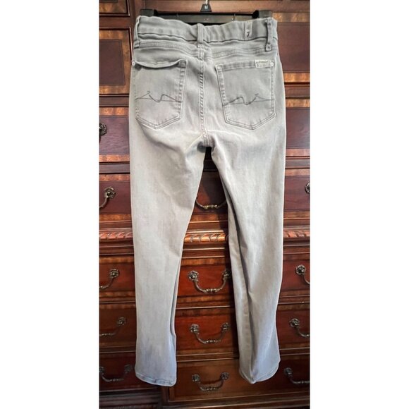 7 For All Mankind "B(air)" Kimmie Straight Denim Jeans Light Gray Women's 27x31 - Picture 4 of 7